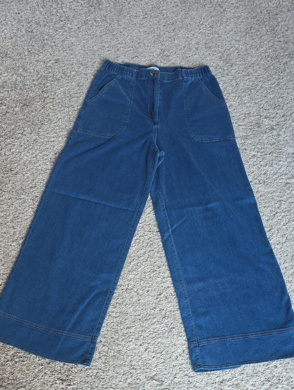 Max Studio Blue Denim Pants with Contrast Stitching